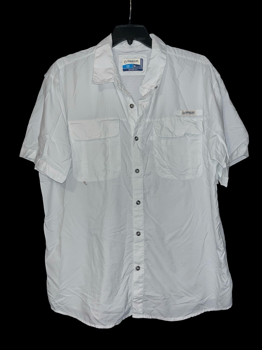 Magellan Outdoors White Short-Sleeve Button-Down Fishing Shirt